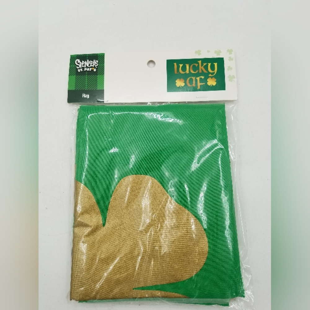 Large St Patrick's "lucky AF" flag.